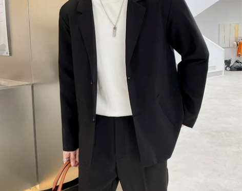 秋冬季小西服外套男痞帅韩版潮流ins男生轻...