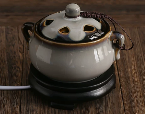 定时调温香薰炉 双耳窑变 陶瓷 檀香沉香炉...