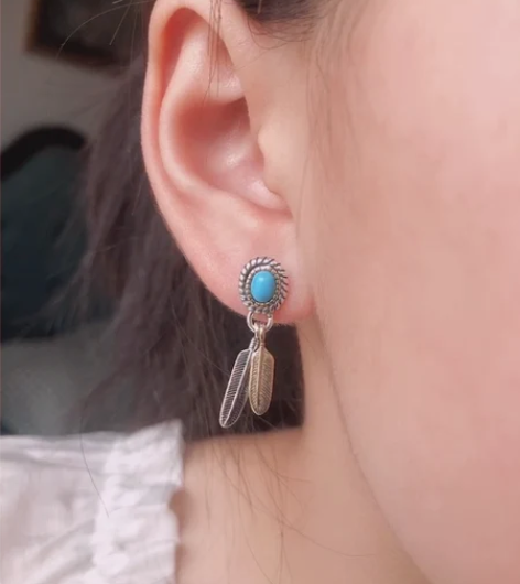 巴厘印记,巴厘岛925纯银打标,羽毛蓝松石...