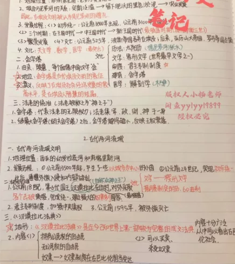 初中历史笔记 状元学霸笔记 初中手写笔记 ...