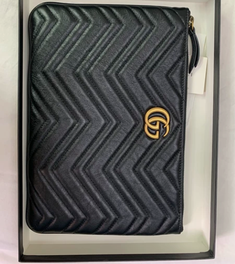 GUCCI 古驰 马蒙金标logo做旧衔缝...