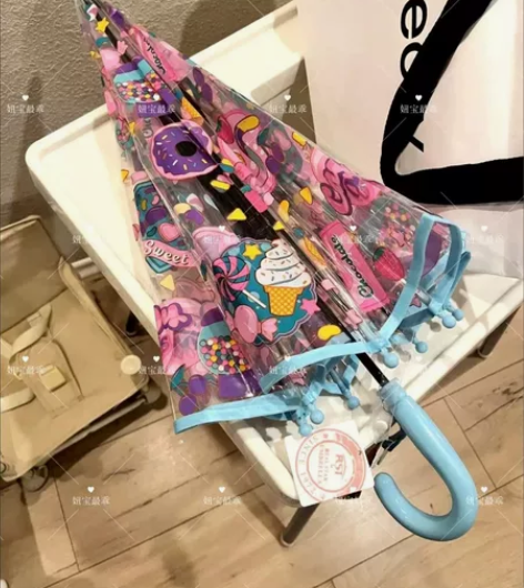 赔钱急售，儿童透明雨伞卡通超萌宝宝雨伞女孩...