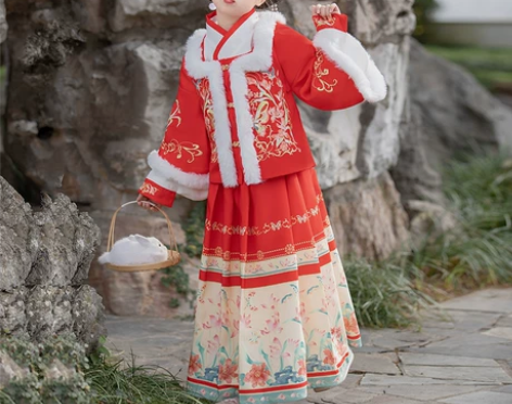 儿童汉服秋冬款拜年服女童宝宝过年服加厚加