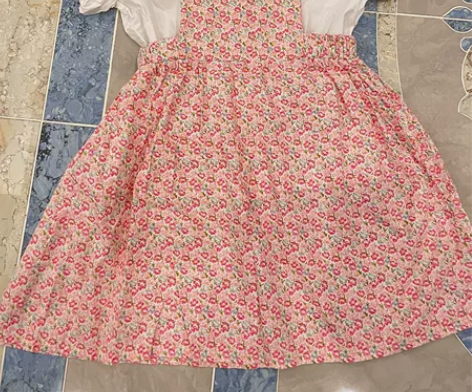 女童夏季 田园风 背带连衣裙套装，130码...