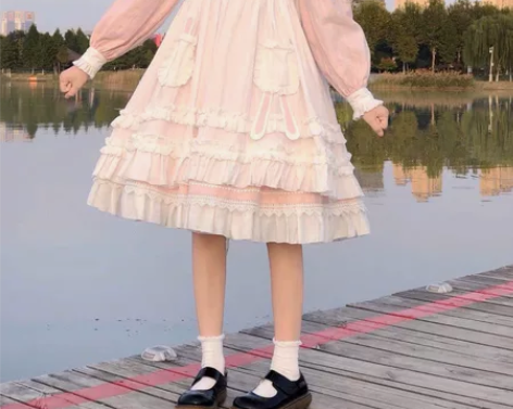 兔与爱丽丝白绵糖原创lolita裙法式甜美...
