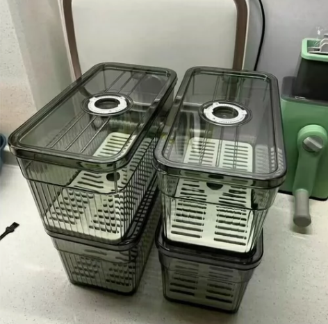 【包邮全新】透明塑料储物盒厨房冰箱专用收纳...