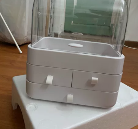 【全新】网红化妆品收纳盒宿舍桌面防尘家用整...