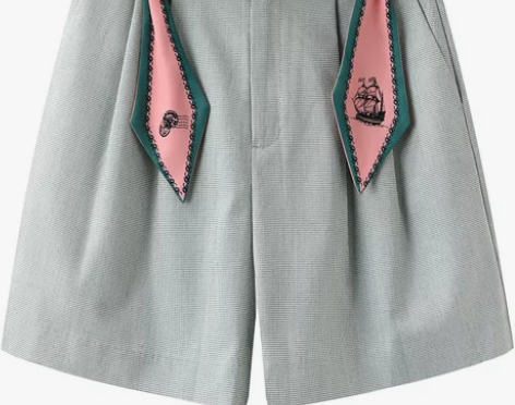 休闲西装短裤女潮ins夏季 带腰带 9成新...