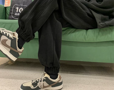 高中生加绒裤子男oversize高街vib...