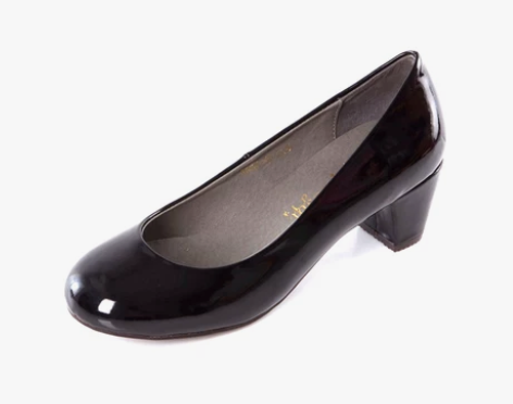 gracegift低帮圆头浅口中跟粗跟单鞋...