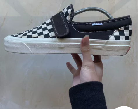 阿板柳州vans魔术贴棋盘格一脚蹬老款 S...