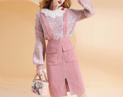 【双旦礼遇价】芙娜妮灯芯绒背带裙2022秋...