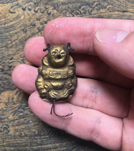 清代鎏金福娃，苏工工艺好，品相好，铜胎的，...
