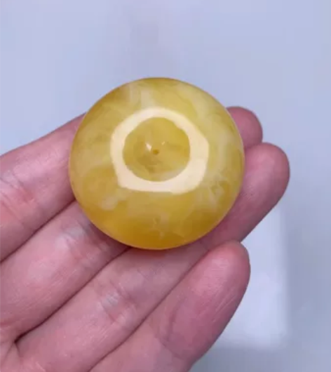 蜜蜡大扣子3.6/俄料蜜蜡飘白花/吊坠配饰...