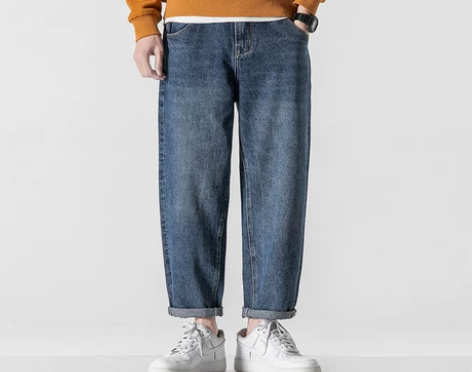 【潮流周价】男士牛仔裤男宽松直筒休闲长裤子...