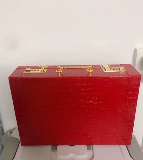 结婚箱子新娘陪嫁压钱箱手提收礼金红色喜中国...