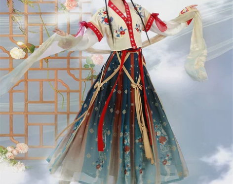 汉旭原创汉服女【不夜天歌】唐褙子圆领衫褶裙...