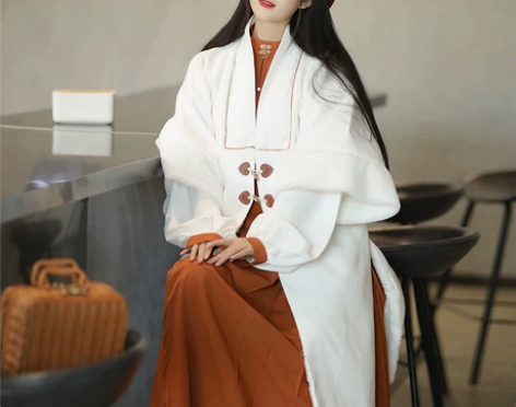 汉旭明制汉服女秋冬套装汉元素改良忆佳人外套...