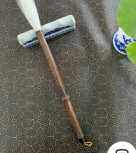 紫竹杆纯羊毫齐头笔，善琏水盆工第三代传人陈...