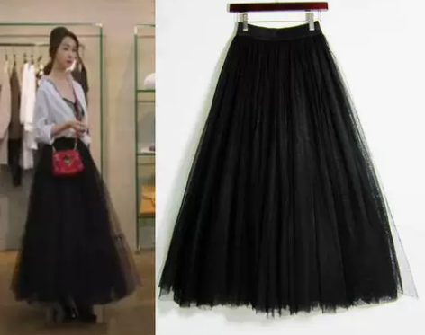 有白色和粉色两条。新优质网纱长裙半身裙春夏...