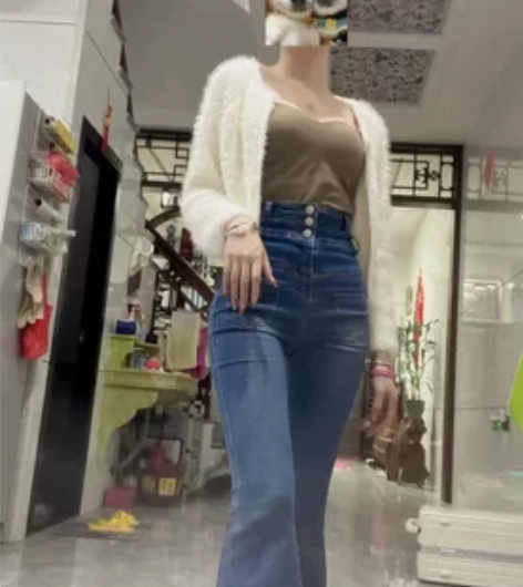 高腰显瘦拖地喇叭裤,超长,s码,九成新,裤...