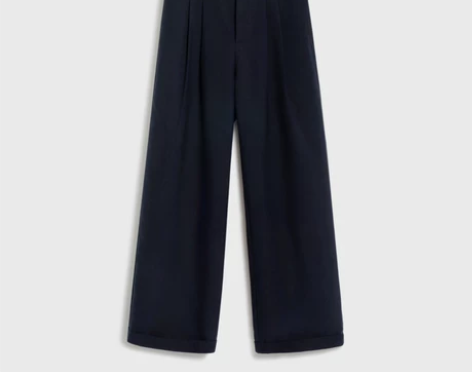 你好卡农 卷边阔腿西装裤女春款高腰显瘦休闲...