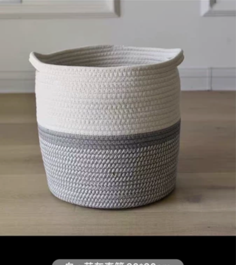 编织棉绳棉麻花盆地面和室内花篮现代家居装饰...