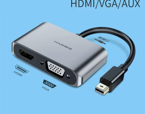?海备思minidp转hdmi+vga适用...