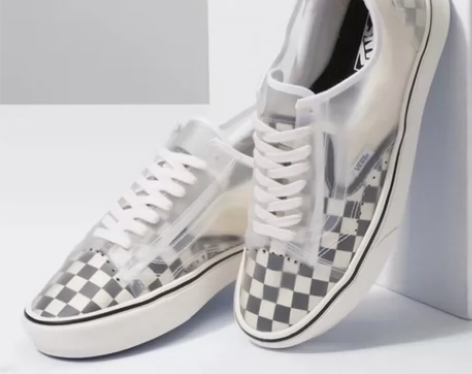 Vans范斯官方棋盘格双层半透明女鞋低帮休...
