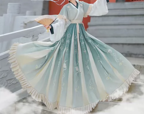 原创【雅堂宴】汉服女正品中国风白菜晋制齐腰...