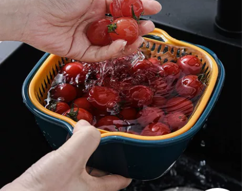 双层塑料洗菜盆沥水篮子厨房神器多功能客厅家...