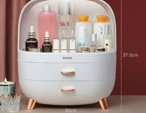 化妆品收纳盒透明防尘桌面口红梳妆台化妆刷子...