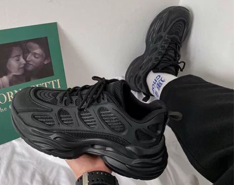 冬季网红机能小黑鞋老爹鞋男ins潮流韩版百...