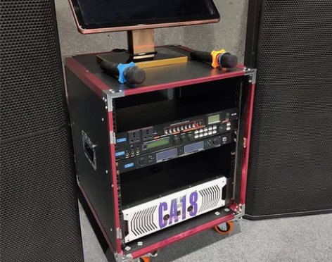 16U舞台调音台架子功放机柜10U红铝机箱...