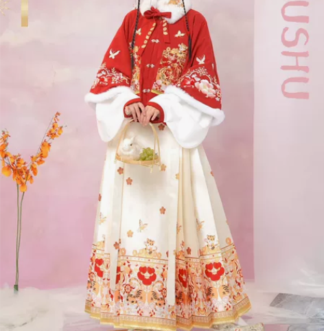 玉术【虎戏金鳞】汉服女明制拜年服披袄加绒加...