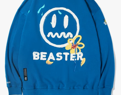 BEASTER小恶魔鬼脸情侣装叠穿卫衣春秋...