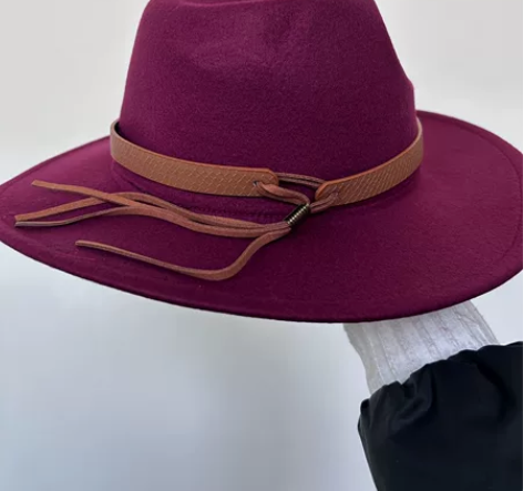 Fedora费多拉帽男女款英伦风爵士帽大檐...