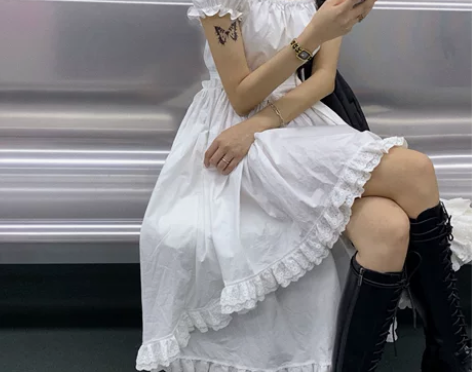 【绝版!!】一只般 【纯白花嫁】裙子女夏方...