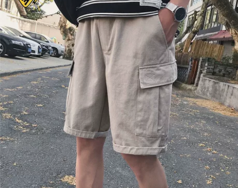 港风chic工装裤男潮牌宽松直筒裤子学生韩...