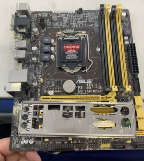 华硕B85M-G 拆机主板 功能正常 带挡...