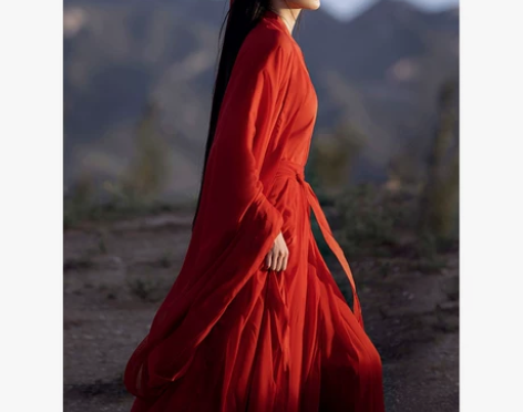 【年货价】红色魏晋古风武侠古装汉服女中国风...