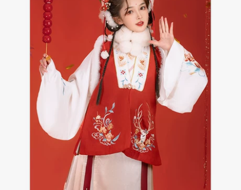 耀春汉服女冬季正品原创秋中国风古装比甲过年...