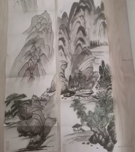 东宁书画，两个小长条幅画，特别精致，新年特...