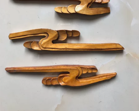 4块木雕云，多年前手工雕刻，东北椴木材 尺...