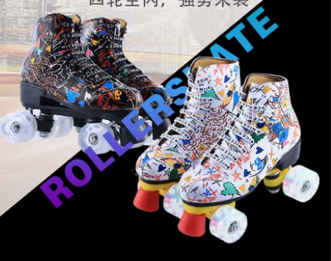 2019爆款轮滑鞋双排溜冰鞋抖音网红鞋旱冰...