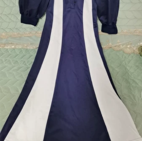 全新 条纹裙子女夏设计感小众拼接收腰显瘦中...