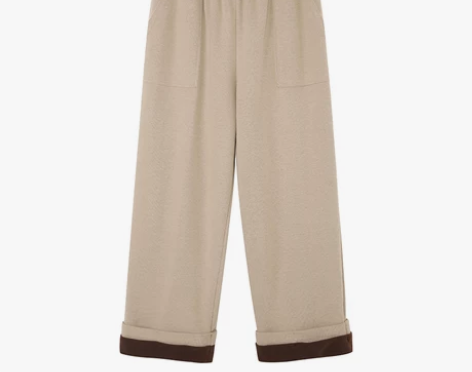 小红狗毛呢裤2020秋冬新款复古高腰显瘦呢...