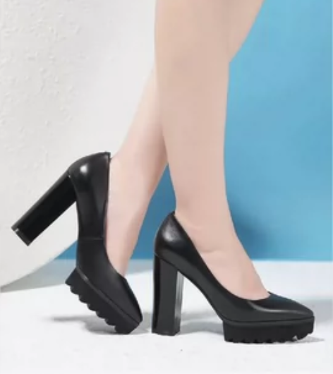 L＇ORMASAI 春夏黑色胎牛皮防水台真...