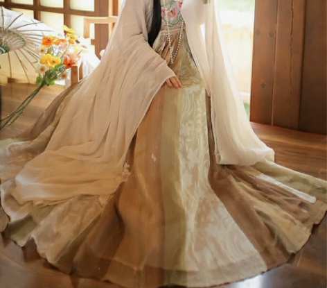 【春有约】茗月萱唐制诃子裙汉服女大袖衫刺绣...