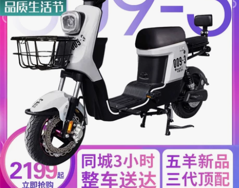 五羊新品009-3三代电动车新国标电瓶车4...